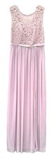 Mother of the Bride Bridesmaid Prom Dress Size 8 Sleeveles Long Pink Floral Lace