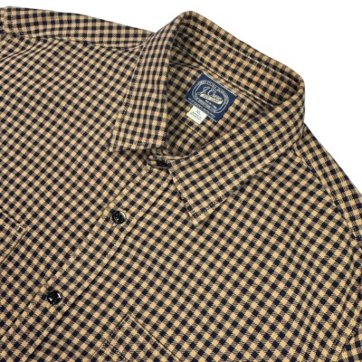 J. Crew Men's 100% Cotton L/S Button Work Shirt Blue/Beige Check   XL