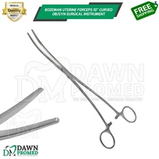 Bozeman Uterine Forceps 10" Curved OB/Gynecology Surgical Inst German Grade