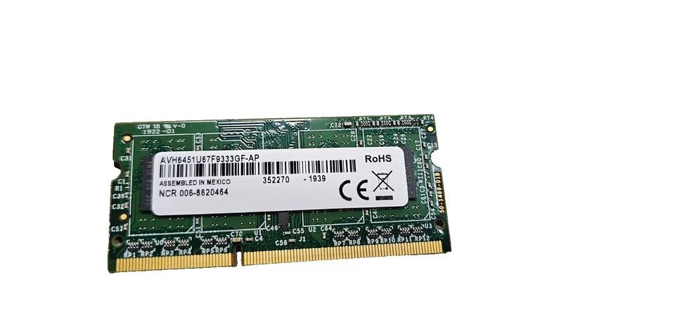 NCR/Avant AVH6451U67F9333GF-AP 4GB SODIMM DDR3L 1066Mhz 204Pin 006-8620464 - Image 4 of 4