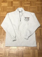 Vintage US Naval Sea Cadet Corps 3/4 Zip Gray Sweatshirt - MED - 50/50 - EUC!