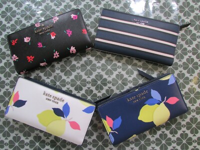 NWT Kate Spade Saffiano PVC Large Slim Bifold Wallets