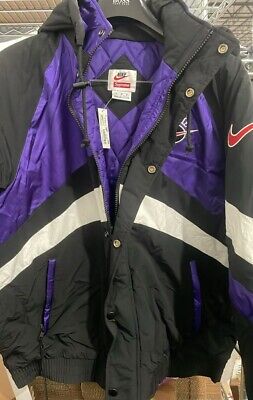 Supreme Nike Hooded Sport Jacket Black Purple White Puffer Supreme Nike Hooded Sport Jacket Black Purple White Puffer
