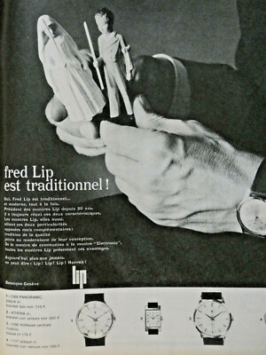 PRESSEWERBUNG 1963 UHREN FRED LIP PANORAMIC - ATHENA - ZENTRALTRABER