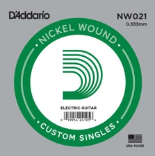 D'Addario NW021 Nickel Wound Single Electric Guitar String .021"