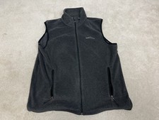 Eddie Bauer Mens Vest Large Gray Fleece Sweater Full Zip Pockets Outdoors