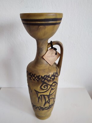 H. Welling Vase von Ceramano,  Apulia , tolles Design,31 cm, Vintage 70 er Jahre