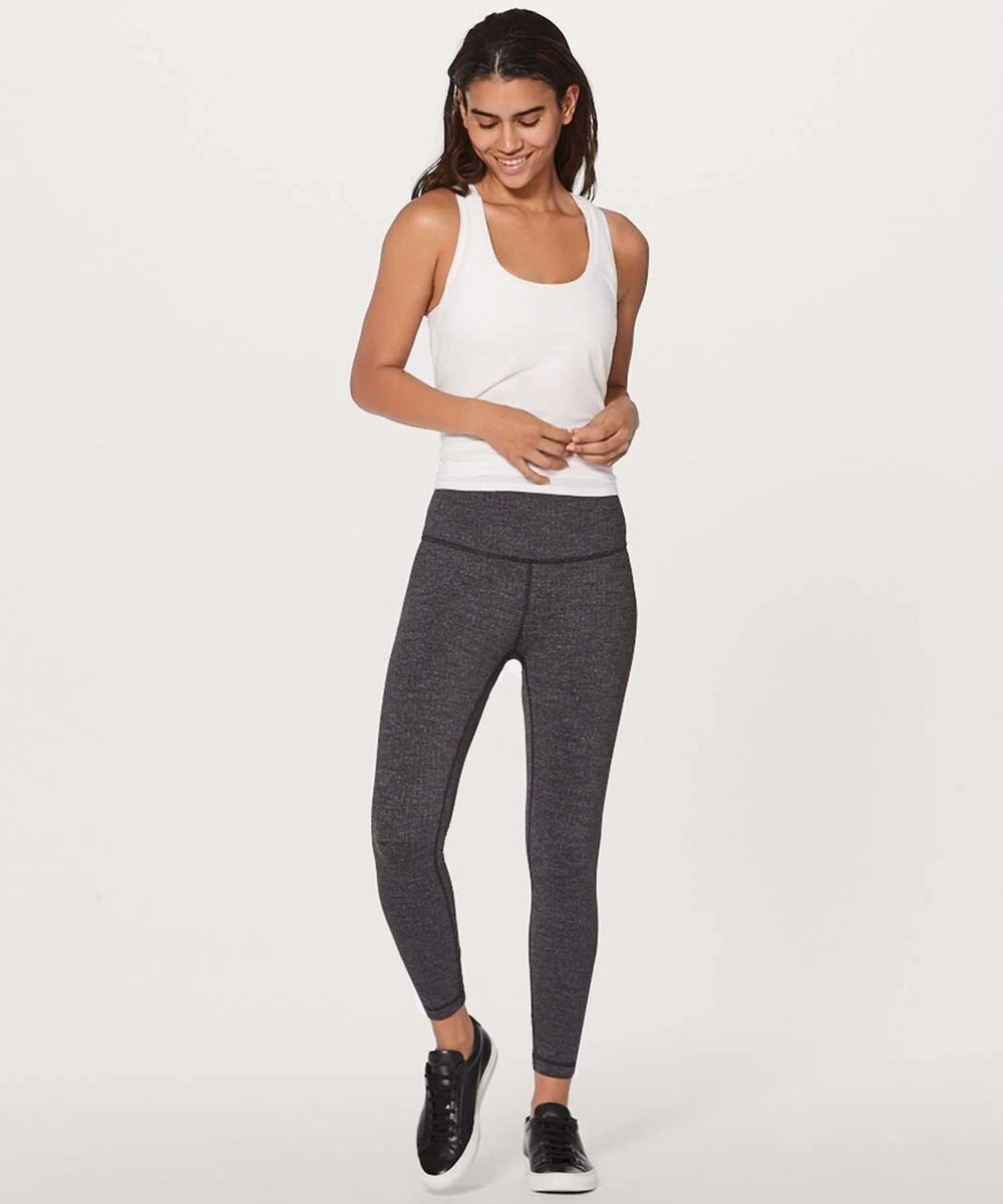 LULULEMON WUNDER UNDER HIGH-RISE 7/8 LUON VARIEGATED KNIT HEATHERED BLACK  10