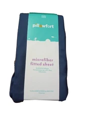 Pillowfort Solid Fitted Sheet Separates Navy Blue 75" x 54"  x 14"