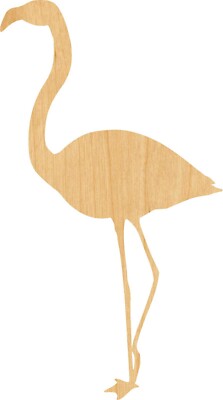 Flamingo Laser Cut Out Wood Shape Craft Supply - Woodcraft Cutout