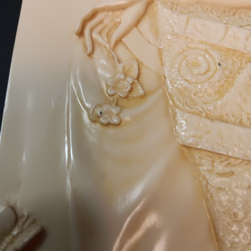 Fairy Greek Goddess Wall Plaque Woman Partial Nude Cream Beige Color 10" X 5" - Picture 5 of 8