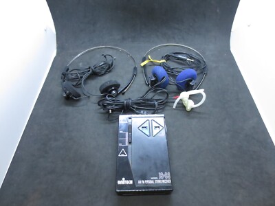 Unitech IS-88 AM /FM Personal Stereo Receiver + 3 Headsets - Works
