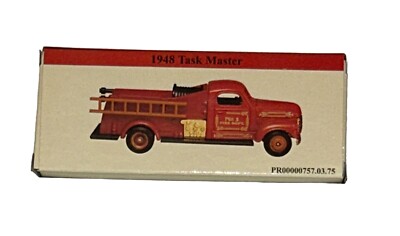 Red 1948 Task Master Model Die-cast Fire Truck 1:64 Scale 1999 Readers NIB