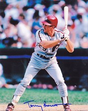 TOM BARRETT  PHILADELPHIA PHILLIES   ACTION SIGNED 8x10