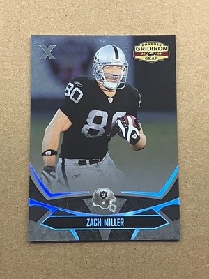 Zach Miller 2008 Donruss Gridiron Gear X's Silver #72 /250 Oakland Raiders