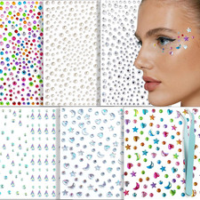Self Adhesive Face Gems Stickers, Hair Gems Face Jewels Eye Jewels Rhinestones F