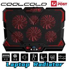 COOLCOLD Laptop Radiator LED Screen Cooling Fan Cooler Stand Gaming Notebook AU