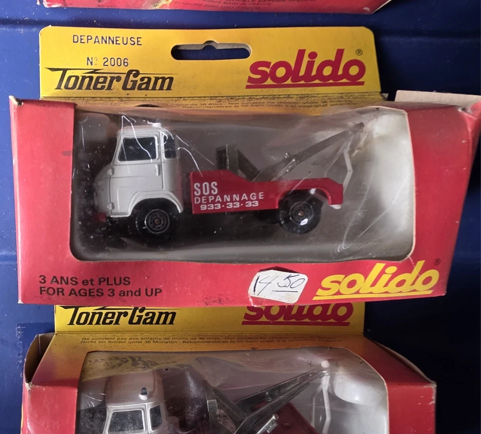 Lot Of 3 Solido Toner Gam No 2006 Depanneuse Savien Tow Trucks  - Image 3 of 4
