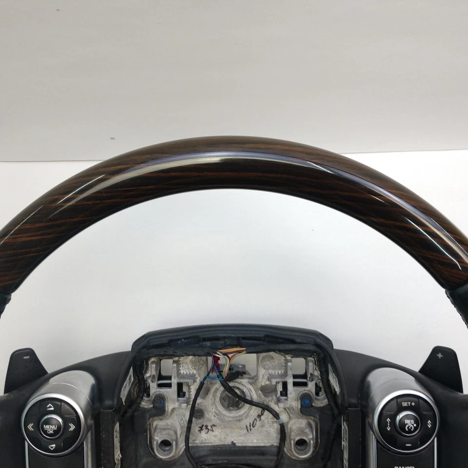 2013-2022 Land Rover Range Rover L405 Wood Leather Steering Wheel Black OEM - Image 4 of 4