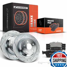A-Premium 11.89 Inch 302Mm Rear Drilled And Slotted Disc Brake Rotors Ceramic