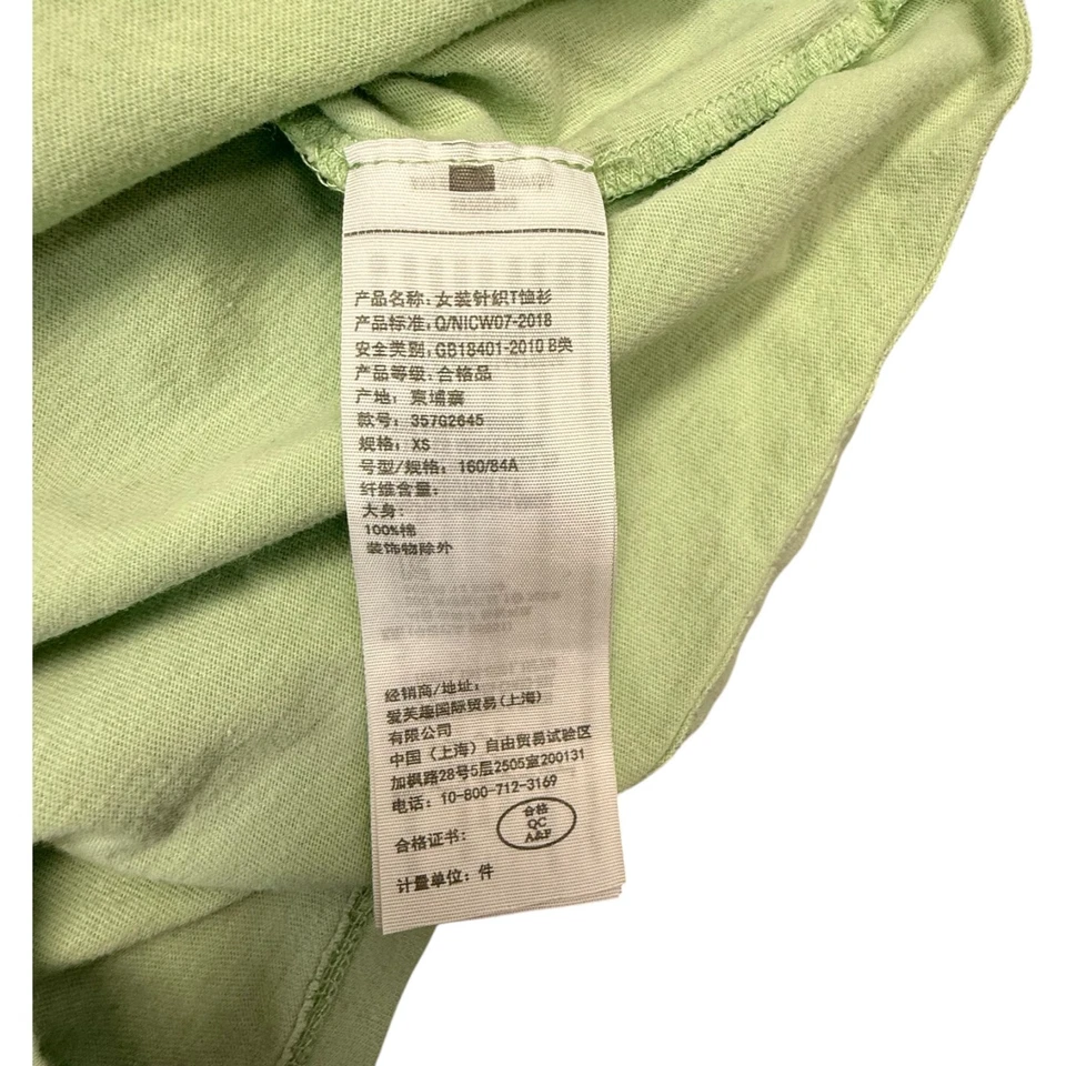 Hollister Girl's Size XS Green Graphic Print Short Sleeve T-Shirt 100% Cotton - Image 3 of 4