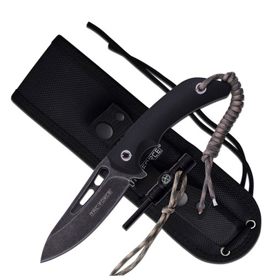 #ad Tac Force Fixed Blade Knife w 550 Lanyard Multi Use Fire Starter amp; Nylon Sheath $49.99