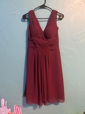 Bill Levkoff Burgundy/Wine Mid Length Dress - 6