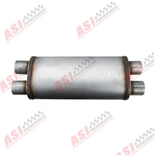 XL 3 Kammer Edelstahl Turbo Schalldämpfer Dualer 2.5" Ein-/Ausgang Overall 24''