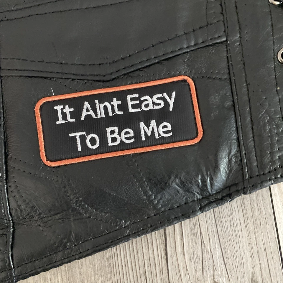 Diamond Plate Women’s Genuine Leather Biker Vest Lady Rider Snap Button Medium - Image 3 of 4