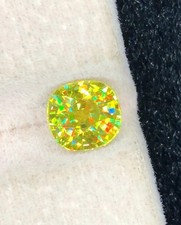 4.14 Ct Natural Full Fire Sphene Titanite Cushion Cut Loose Gemstone For Jewelry