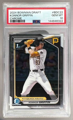144846322 Konnor Griffin 2024 Bowman Draft #BDC-22 Chrome 1st RC RC PSA 10