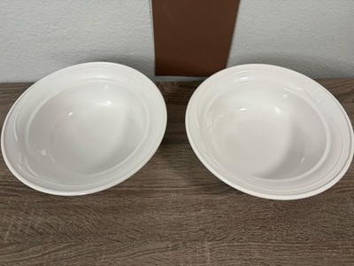 2x Vintage Corning Ware Casual Elegance White Flora L-21 Serving Bowl No Lid