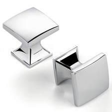 10 Pack 1 Inch, Square Polished Chrome Cabinet Knobs Chrome Drawer Knobs Chro...