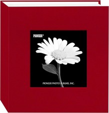  Free Duty Tax Pioneer 100 Pocket Fabric Frame Cover Photo Album, Apple Red