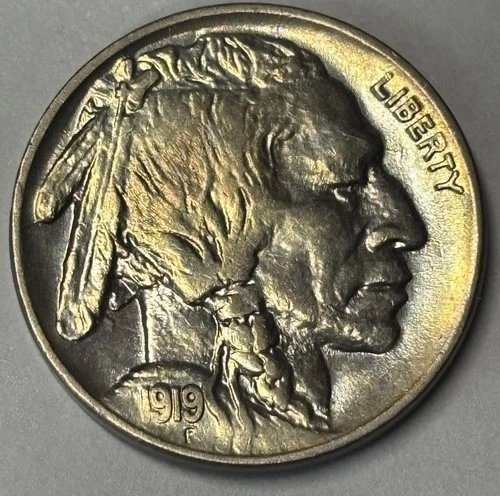 New Listing1919 Buffalo Nickel. GEM BU FROM OLD ALBUM!!!
