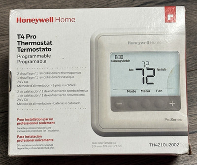 NEW Honeywell T4 Pro Programmable Thermostat TH4210U2002, 2H/1C 1H/1C SEALED