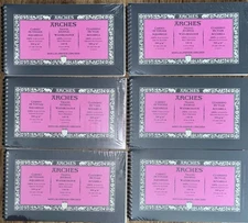 Arches 6pk Travel Journal Watercolour Hot Pressed Paper NEW 90 Sheets Paint