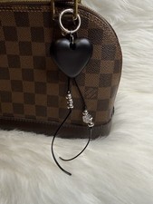 Black Heart Bag Charm Key Ring Fob Keychain Purse Lucky Charm Y2K Gift New
