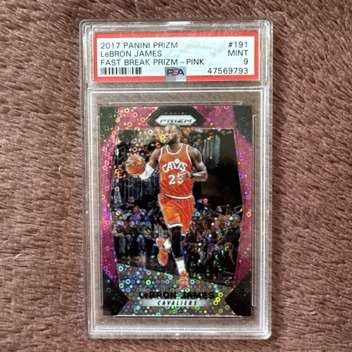 2017 Panini Prizm LeBron James #191 Fast Break Prizm Pink 35/50 PSA 9 POP 26