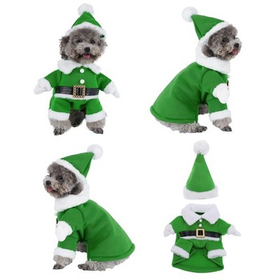 Yoption Christmas Elf Dog Cat Costume with 12.5''Neck Girth, 16.1''Chest, Green 