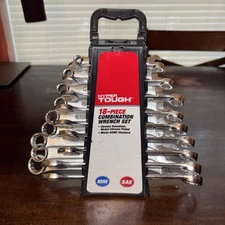Hyper Tough 18-Piece COMBINATION WRENCH SET METRIC & SAE 6-18mm 1/4-3/4" CHROME