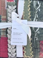 Pottery Barn Holiday Love Reversible Quilted Euro Sham