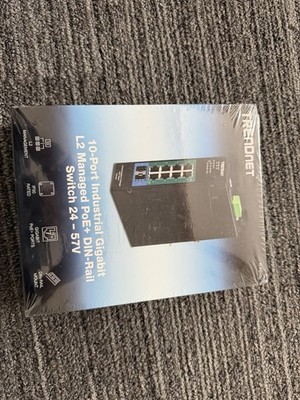 TRENDnet TI-PG102i 10-Port Industrial Gigabit L2 Managed PoE+ DIN-Rail Switch