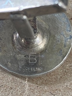 Sterling monogramed W cuff links