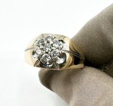 10K Yellow Gold Mens Cluster Diamond Ring Size 12 6.67g