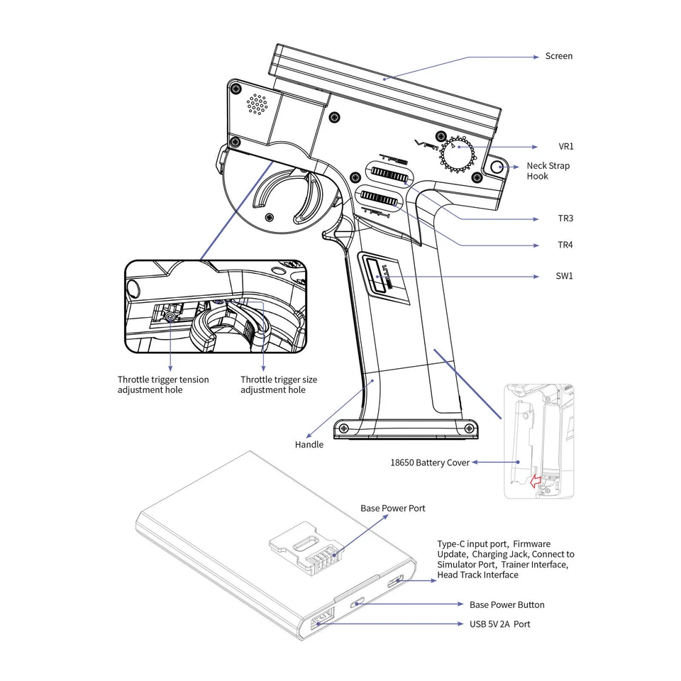Flysky Noble NB4+ 2.4G 8CH transmissor de rádio controle remoto com receptor FGR4S - Imagem 4 de 4