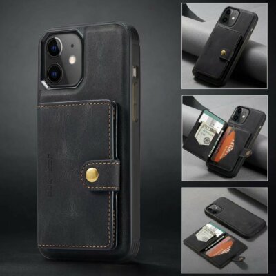 Magnetic Leather Kickstand Phone Cover Case with Removable Wallet Card Holder 