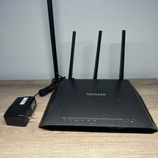 NETGEAR Nighthawk AC1900 Smart WiFi Router Model R7000 Black & Power Cord