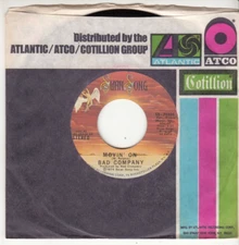 BAD COMPANY - MOVIN' ON - ORIGINAL SWAN SONG RECORDS 45 WPS - GREAT SHAPE