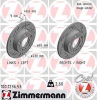 2X Zimmermann 100.1236.53 Bremsscheibe FüR Audi Seat Skoda VW